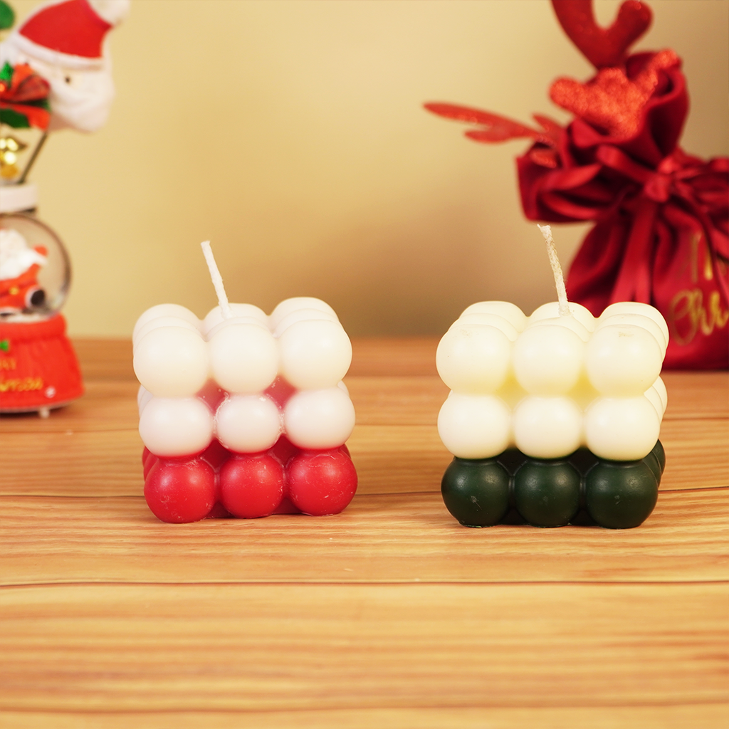 Set-2 Christmas Bubble Cube Candle
