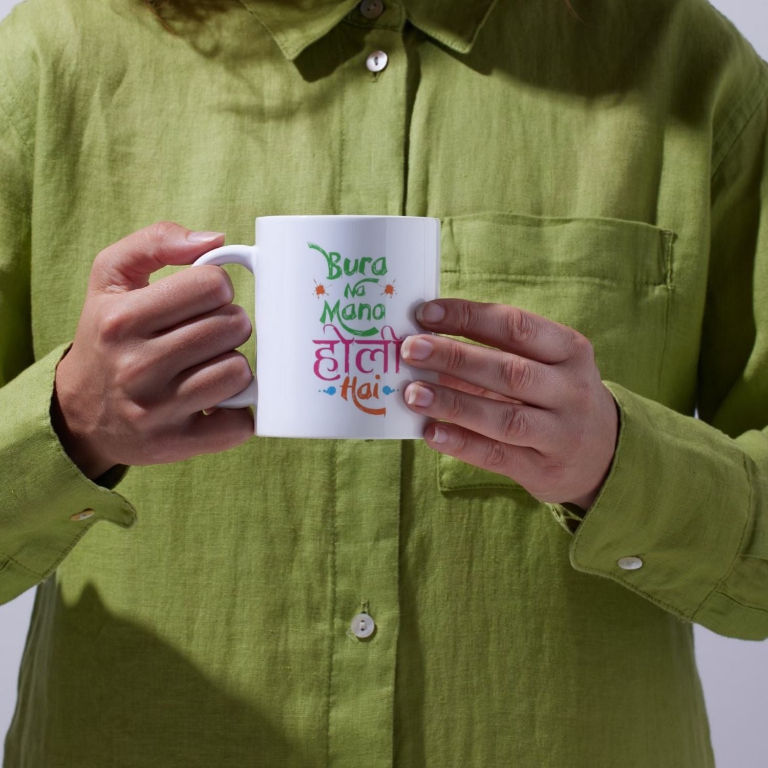Bura Na Mano Holi Hai Printed Ceramic Mug | Colorful Holi Festival Coffee Cup | Gift for Friends & Family