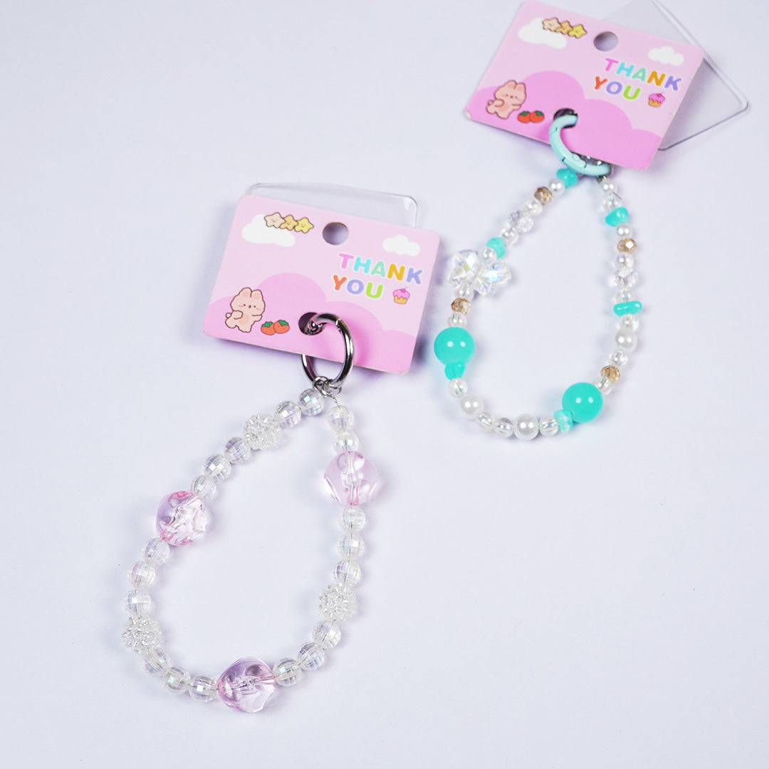 Cute Aesthetic Pearl & Crystal Key Ring