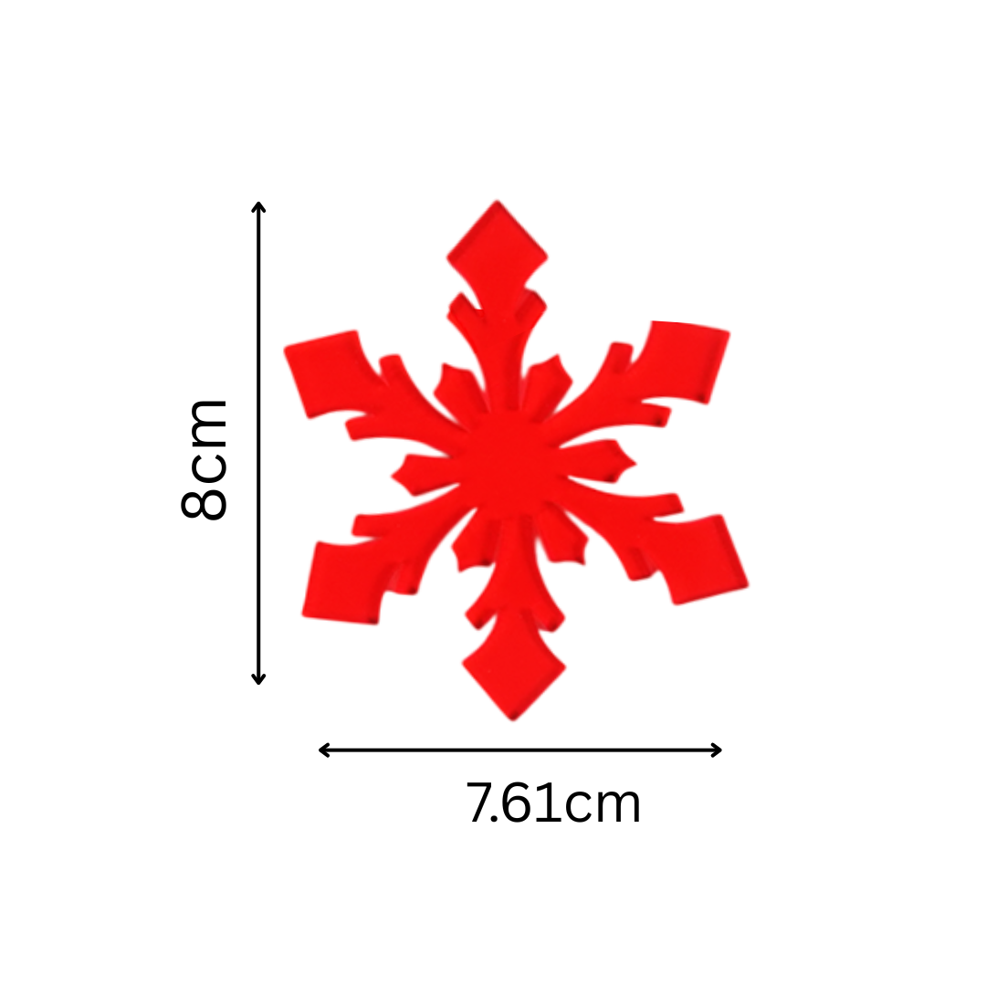 Red Snowflake Christmas Tree Hanging Ornaments - Set of 2