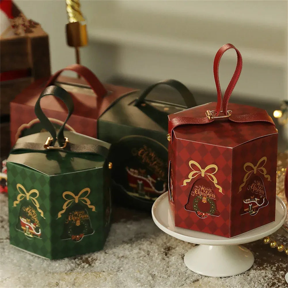 Set of 2 Christmas Gift Box with Rope Handle- Random color only