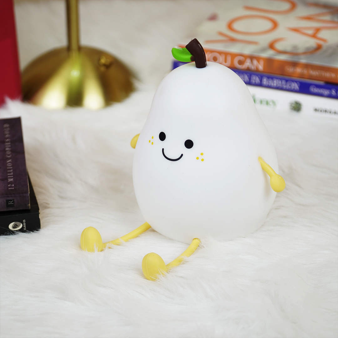 Cute Pear Night Light | Soft LED Decorative Lamp for Bedroom, Kids Room & Desk Décor