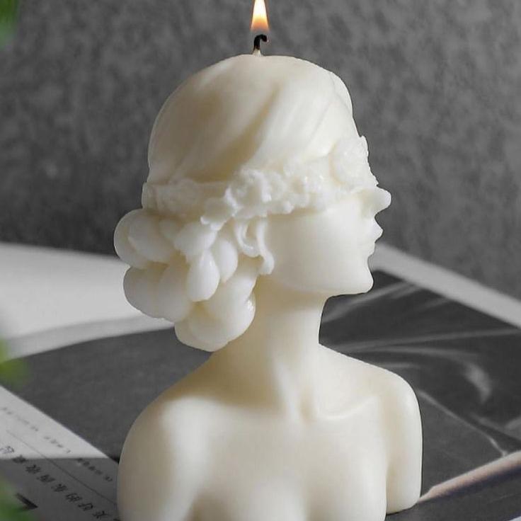 PACK OF 3 GIRL HUMAN FACE CANDLE