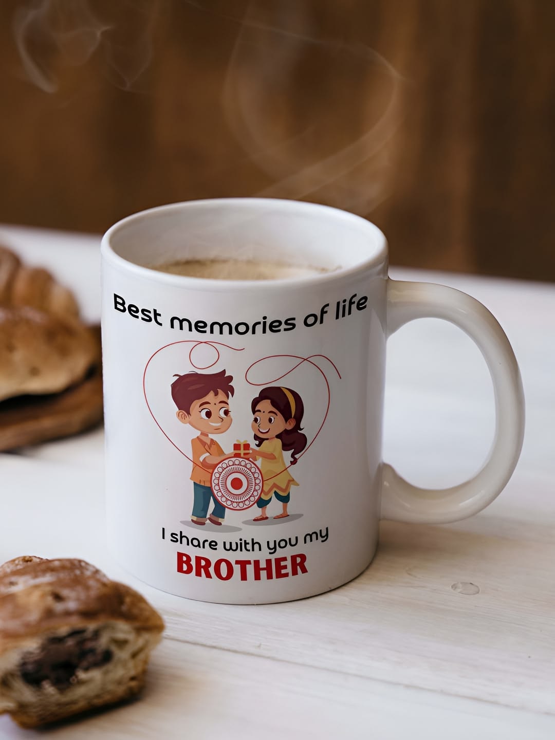 Best Memories of Life Ceramic Coffee Mug | Brother Appreciation Printed Coffee Cup