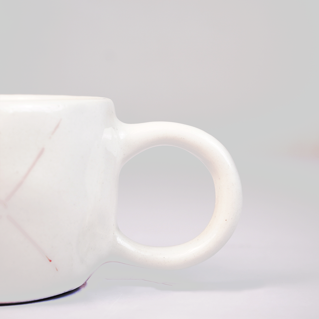 Ceramic Coffee Mug with Bow Ribbon Design