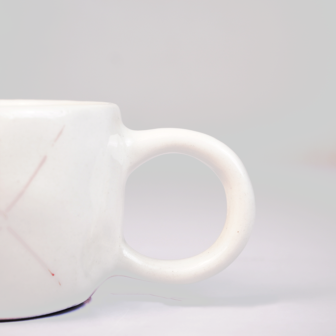 Ceramic Coffee Mug with Bow Ribbon Design