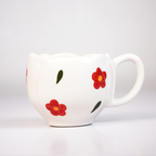 Ceramic Coffee Mug with Floral Flower Design