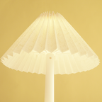 Minimalist Warm Glow Table Lamp with Pleated Fabric Shade