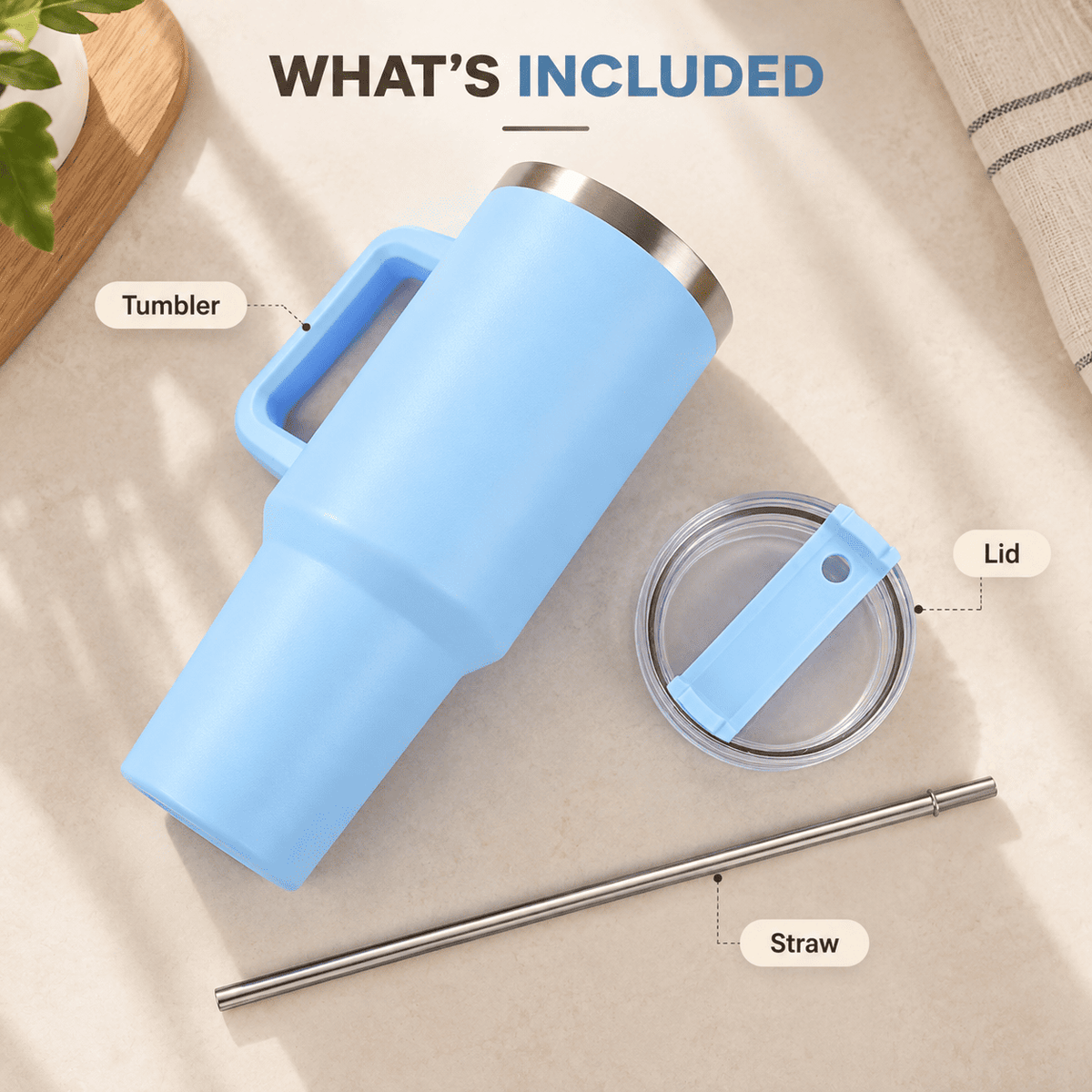 H20 FlowState 40oz Stainless Steel Vacuum Insulated Tumbler ( SKY BLUE )