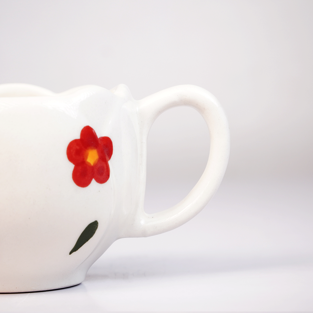 Ceramic Coffee Mug with Floral Flower Design