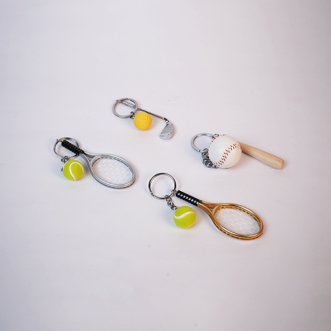 Sports Keychain Collection | Mini Racket, Bat & Golf Charm