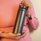 Premium Matte Black Leak-Proof Water Bottle with Carry Handle | Reusable Travel & Gym Bottle