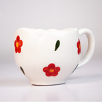 Ceramic Coffee Mug with Floral Flower Design