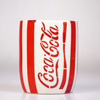 Coca-Cola Cup  with Red Lettering & Stripe Design