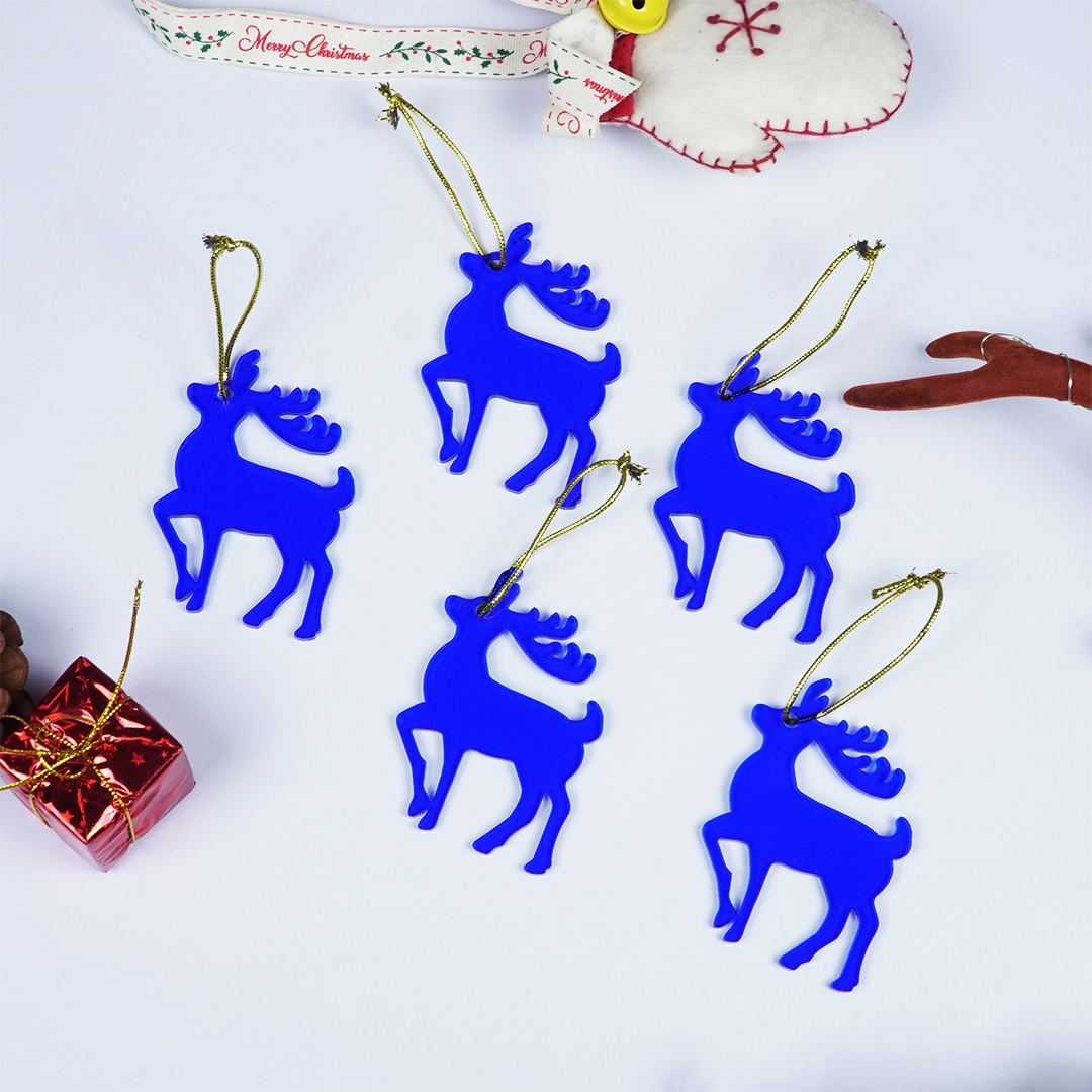 Blue Deer designed Christmas Decoration Ornaments- Set of 2