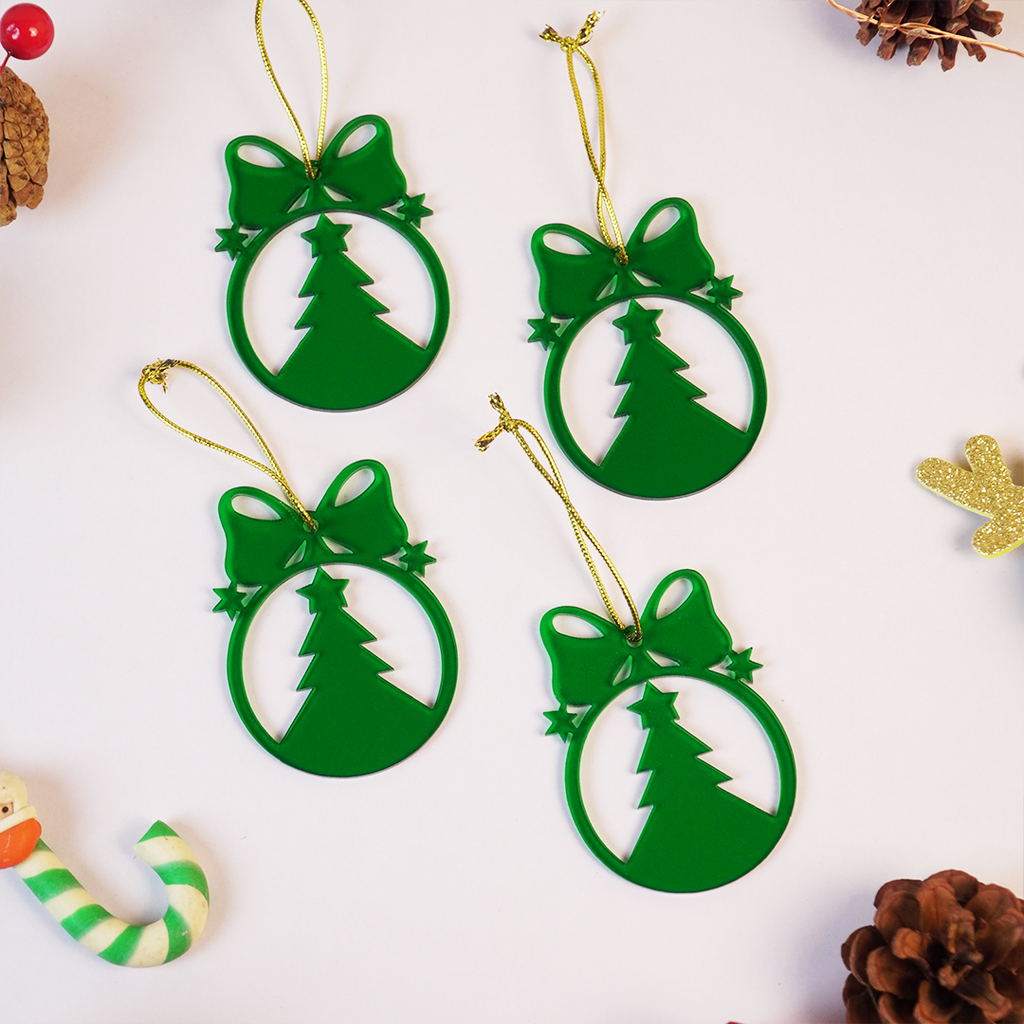 Set-2 Christmas Tree Ornament Cutouts – Green