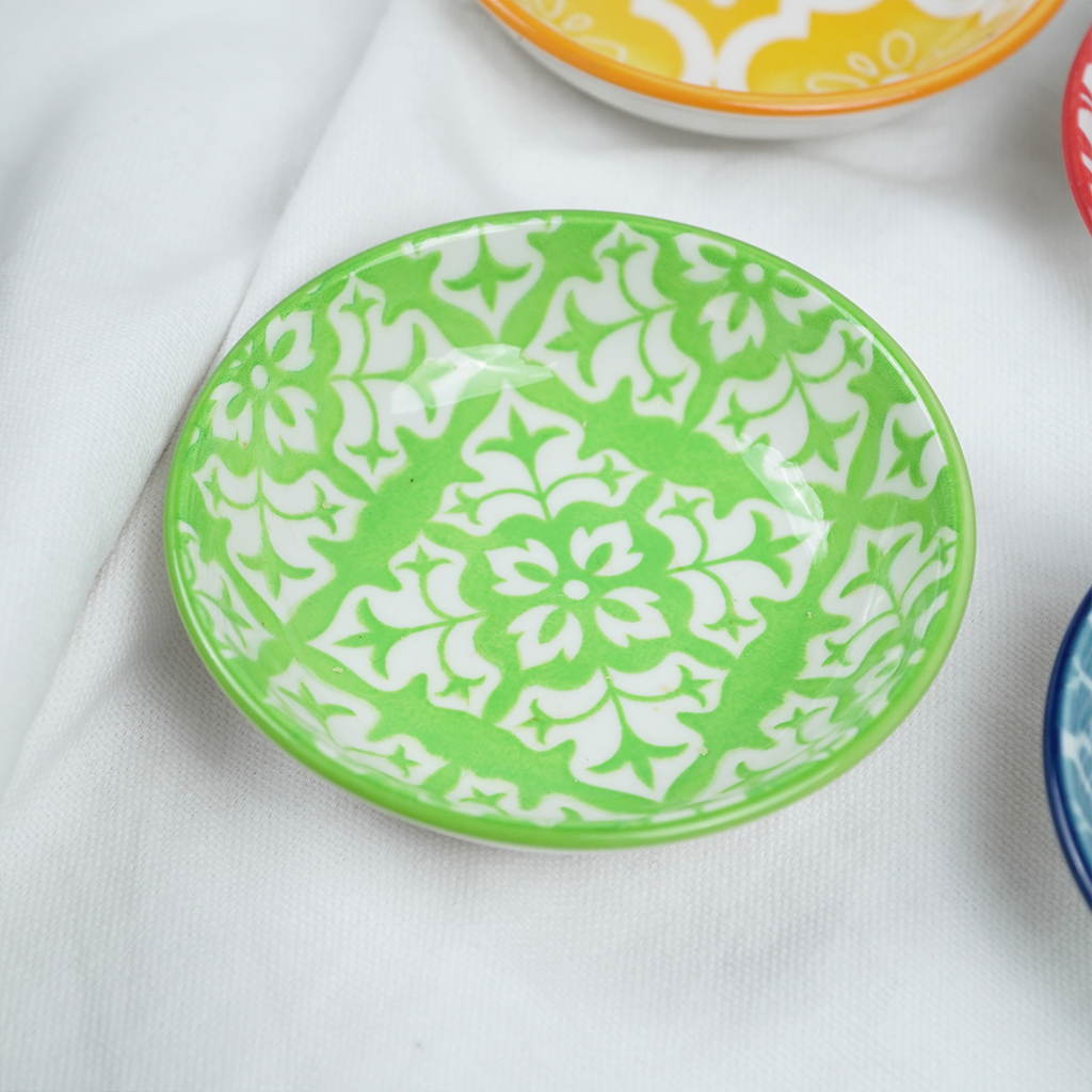 Set-8 Colorful Printed Ceramic Bowls Set | Multicolor Snack, Dip & Dessert Bowls for Kitchen & Dining