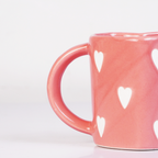 Pink Heart Ceramic Coffee Mug – Cute Valentines & Gift Tea Cup