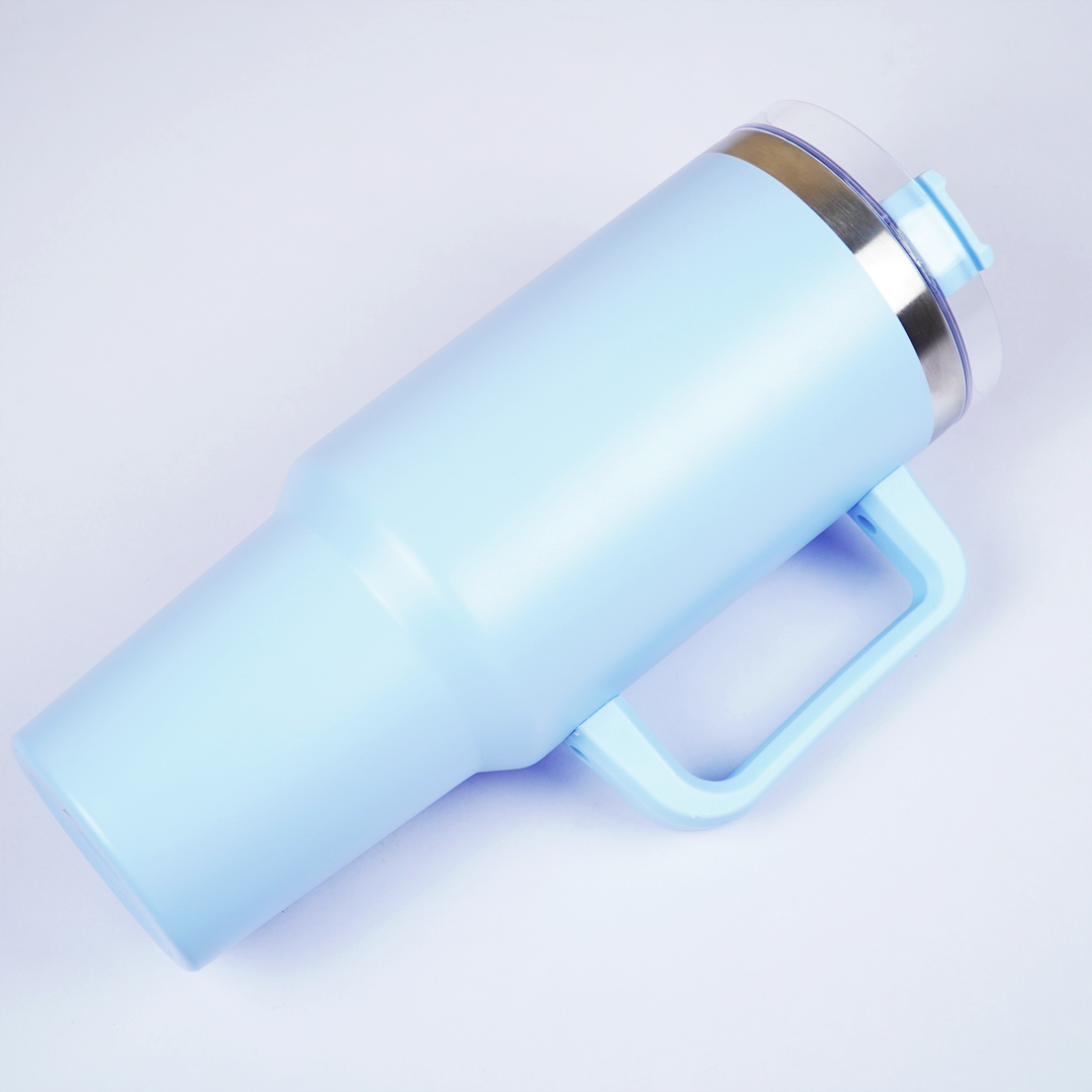 1200ml Stainless Steel Insulated Tumbler with Handle & Straw | Large Capacity Travel Mug | Hot & Cold Vacuum Cup (27cm x 12cm)