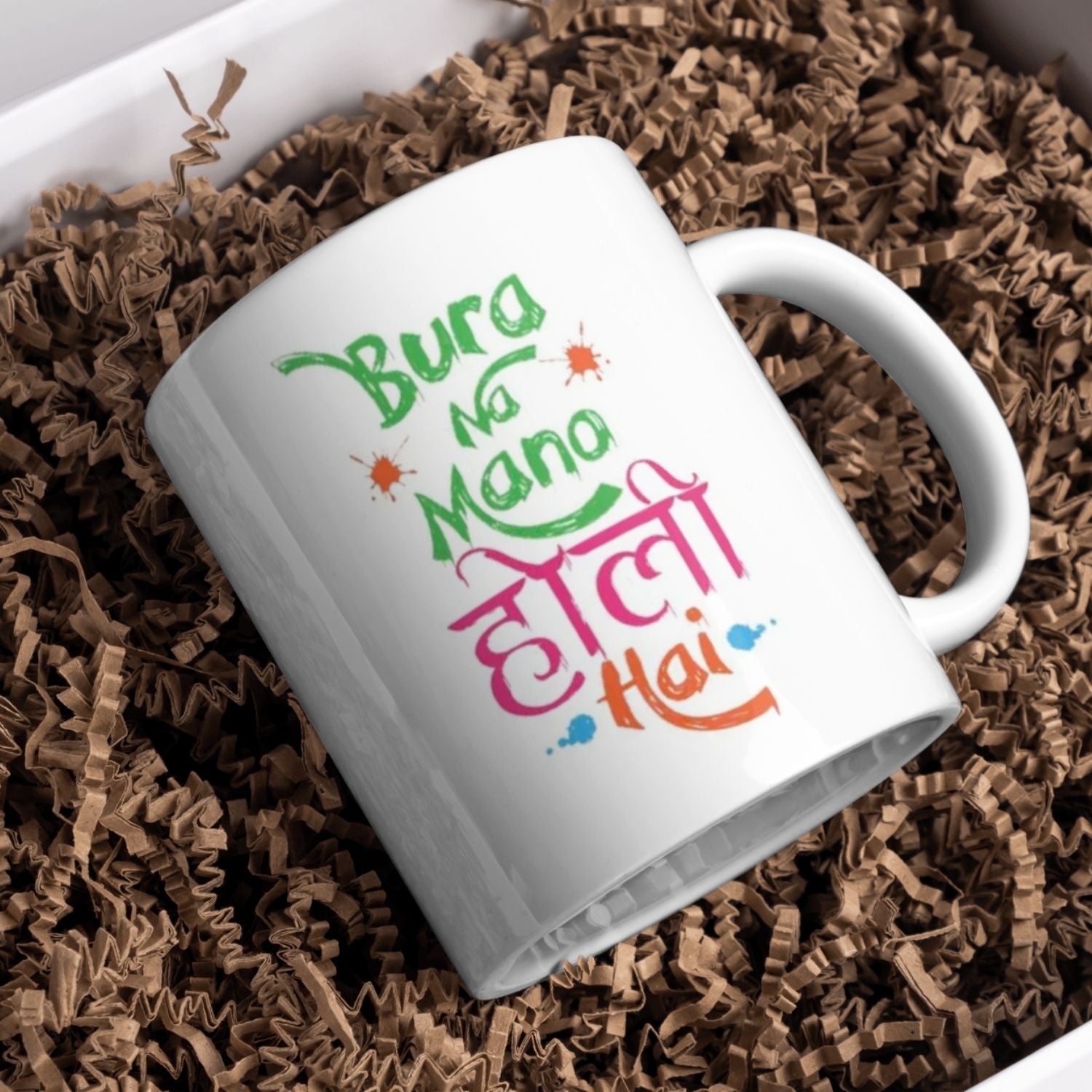 Bura Na Mano Holi Hai Printed Ceramic Mug | Colorful Holi Festival Coffee Cup | Gift for Friends & Family