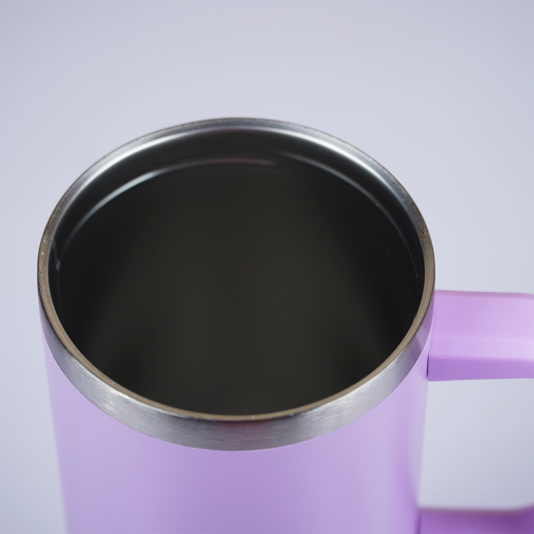 1200ml Pastel Purple Insulated Tumbler with Handle & Straw | Large Capacity Stainless Steel Travel Mug (27cm x 7cm)