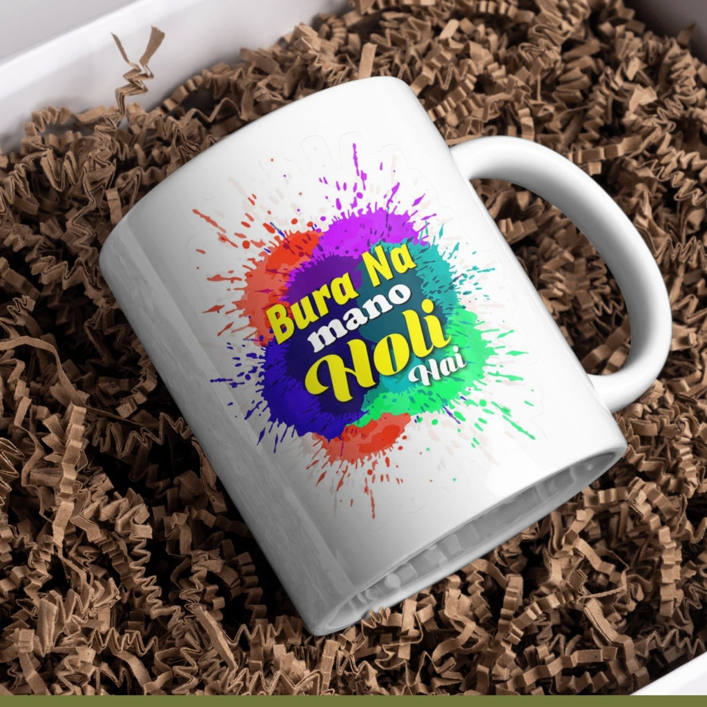Bura Na Mano Holi Hai Printed Ceramic Mug – Colorful Holi Festival Gift Cup
