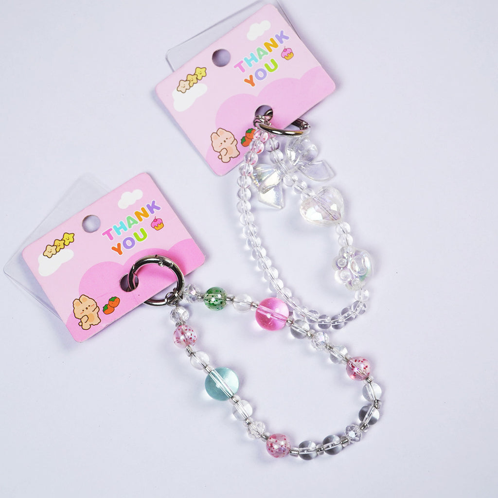 Cute Aesthetic Pearl & Crystal Key Ring