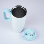800ml Insulated Travel Tumbler with Handle, Straw & Carry Strap | Stainless Steel Reusable Drinking Cup