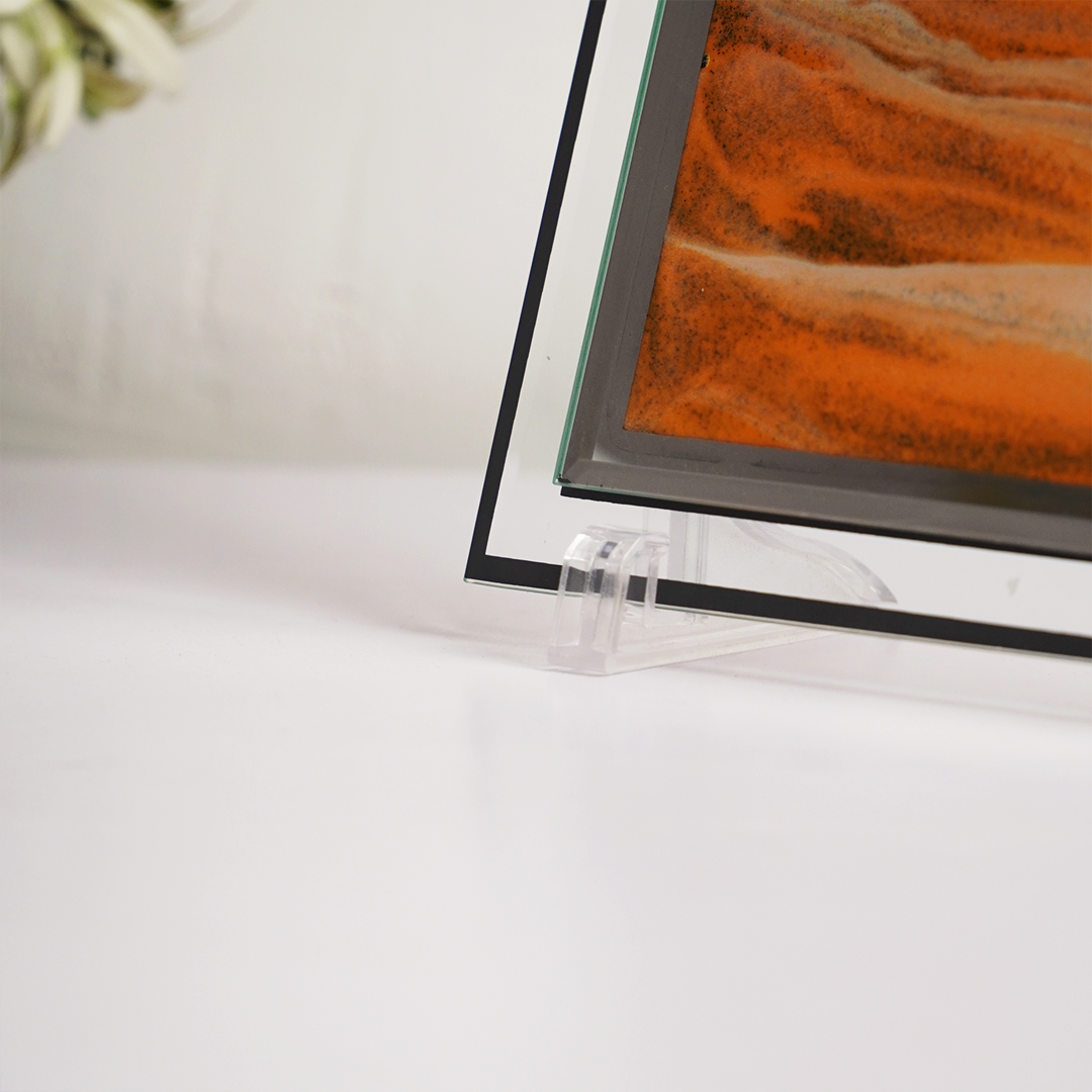 Abstract Sand Art Wall Frame | Modern Glass Wall Décor | Minimal Aesthetic Home & Office Wall Art