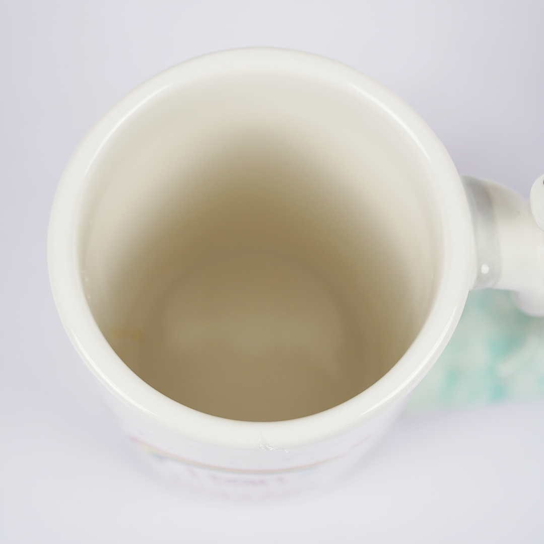 Unicorn Handle Coffee Mug with Rainbow Print | Cute Ceramic Mug for Tea, Coffee & Gifting