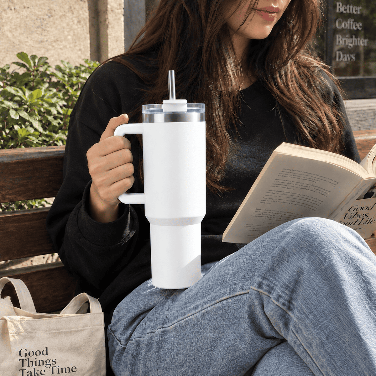 H20 FlowState Stainless Steel Vacuum Insulated Tumbler ( WHITE )