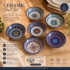 Ceramic Bowl Set – Hand-Painted Blue & White Decorative Bowls