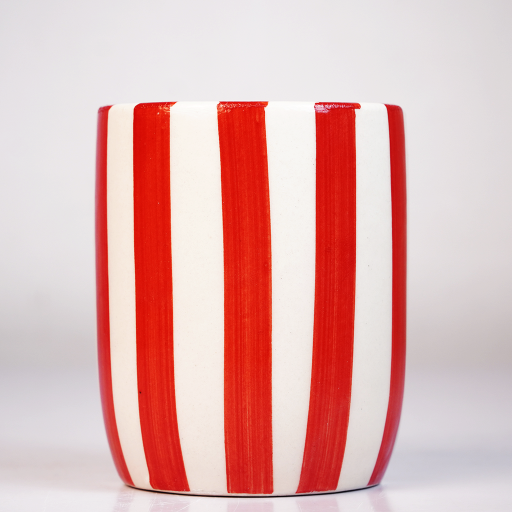 Coca-Cola Cup  with Red Lettering & Stripe Design