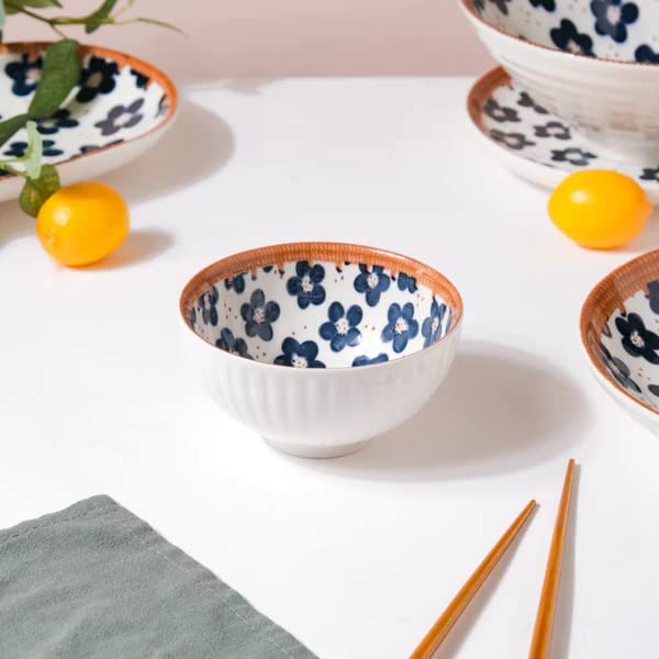 Monochrome Charm Ceramic Bowls – Set of 6 | Elegant Hand-Painted Snack Bowls in Gift Box