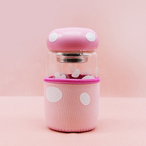 Cute Cartoon Glass Water Bottle with Protective Silicone Cover - Reusable Drinking Bottle for Kids & Adults