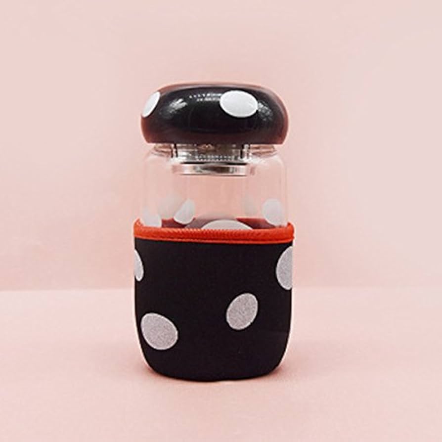 Cute Cartoon Glass Water Bottle with Protective Silicone Cover - Reusable Drinking Bottle for Kids & Adults