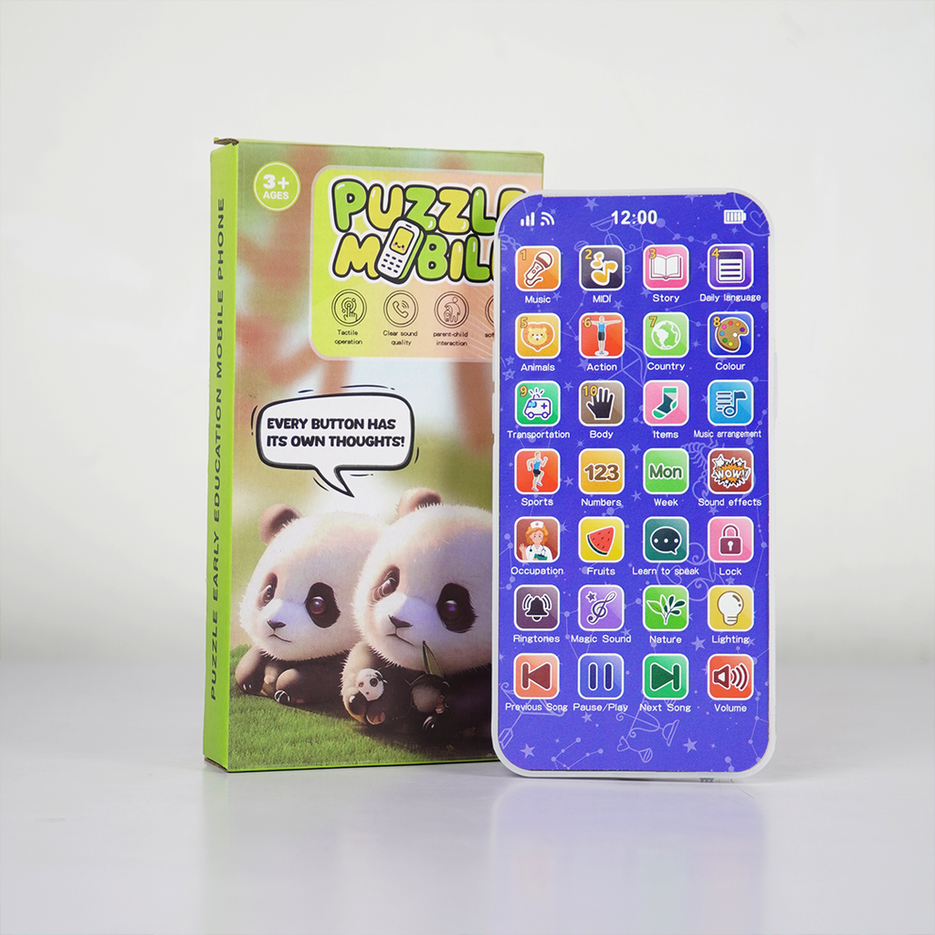 Kids Educational Puzzle Mobile Toy – Interactive Learning Phone with Sound,