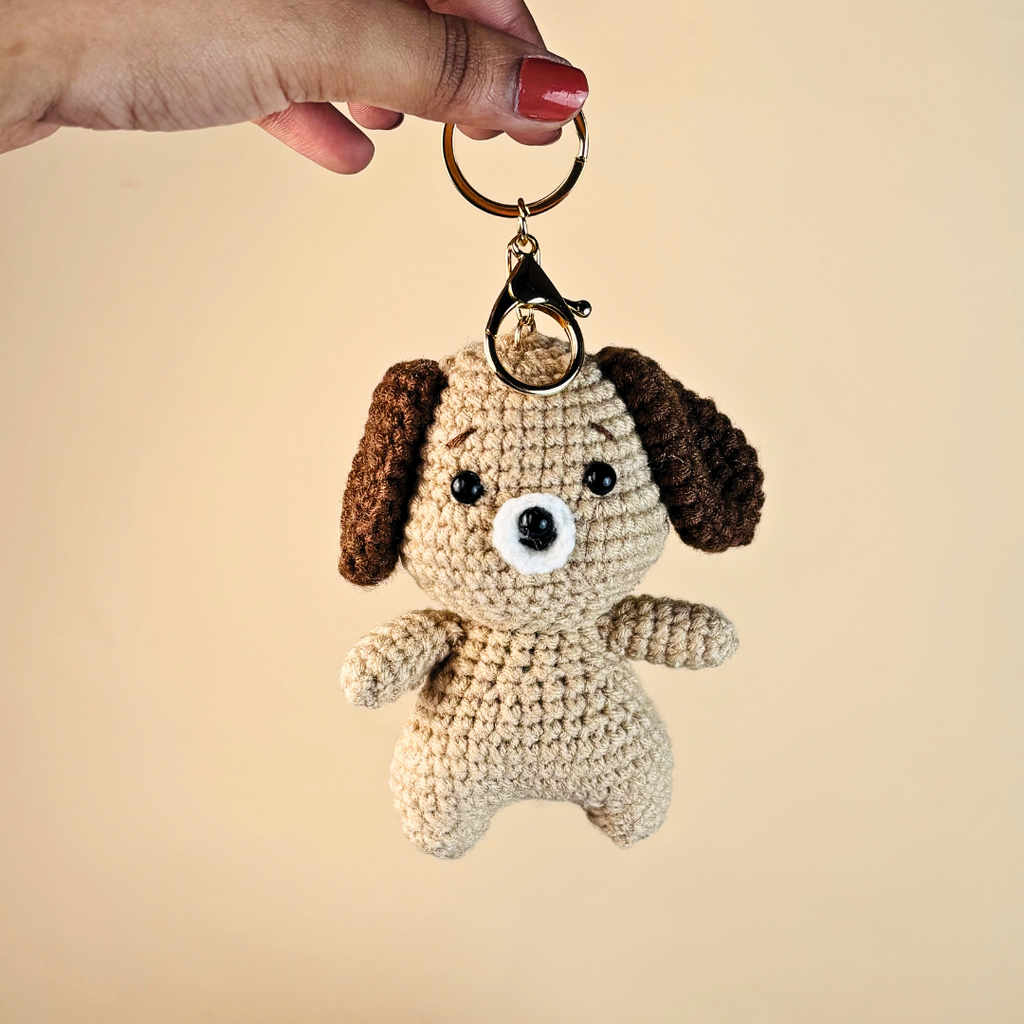 Handmade Crochet Dog Keychain(Random Color)