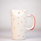 Ceramic Coffee Mug with 3D Bow Design & Pearl Dot Detailing