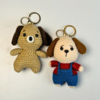 Handmade Crochet Dog Keychain(Random Color)