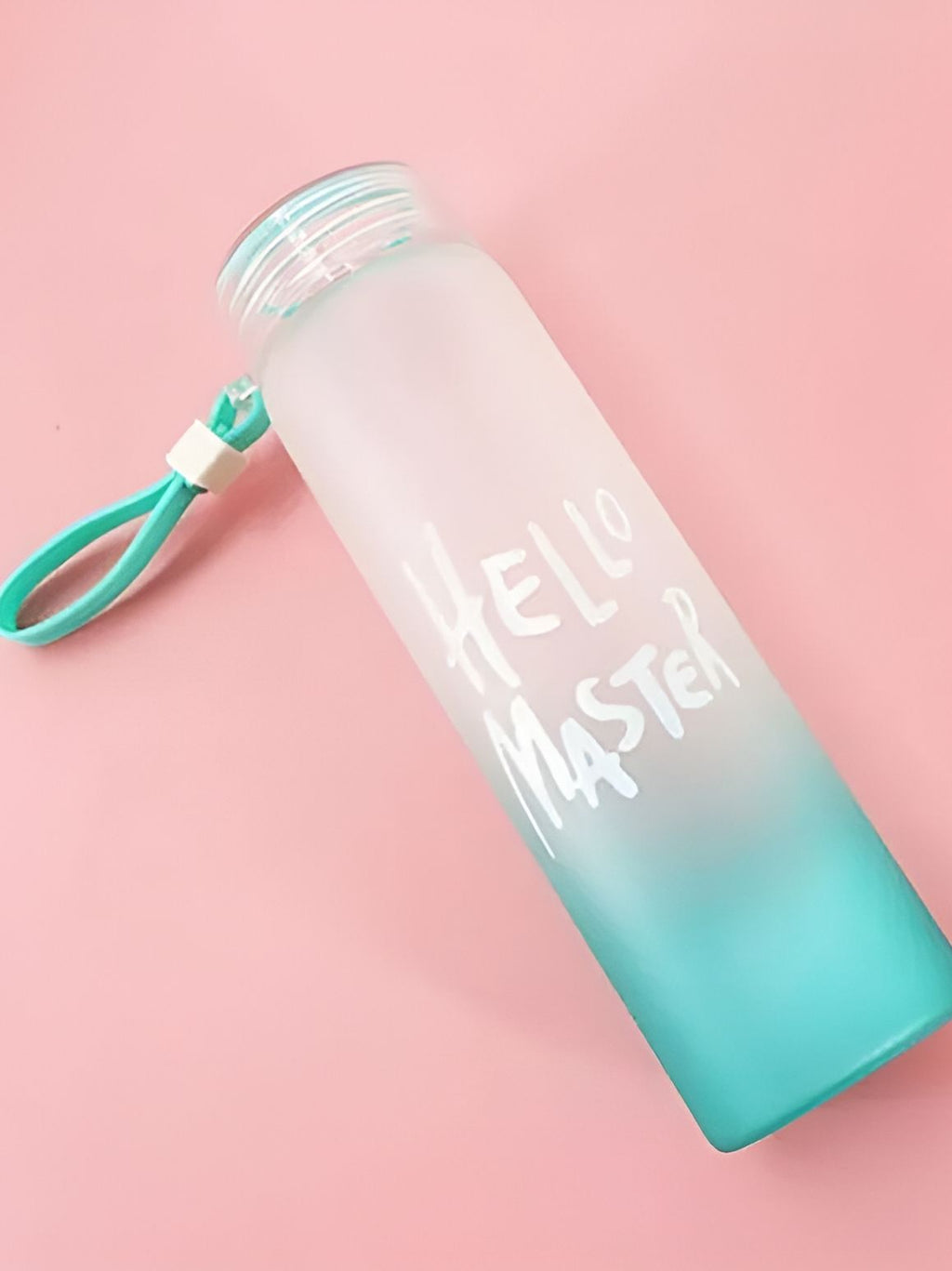 Hello Master Frosted Glass Water Bottle 7.5 Inch – Reusable Leak-Proof Glass Bottle with Strap