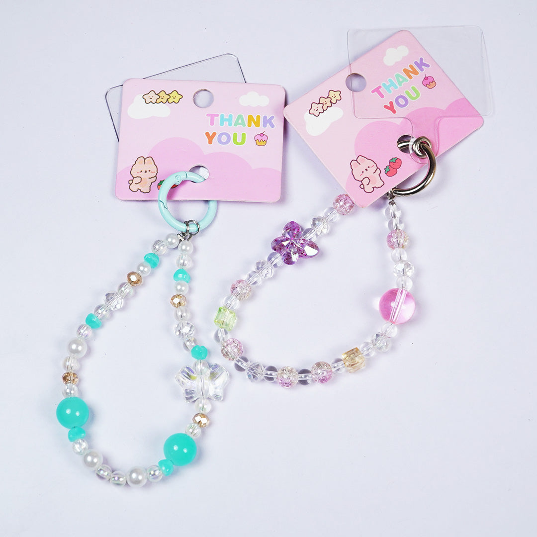 Cute Aesthetic Pearl & Crystal Key Ring