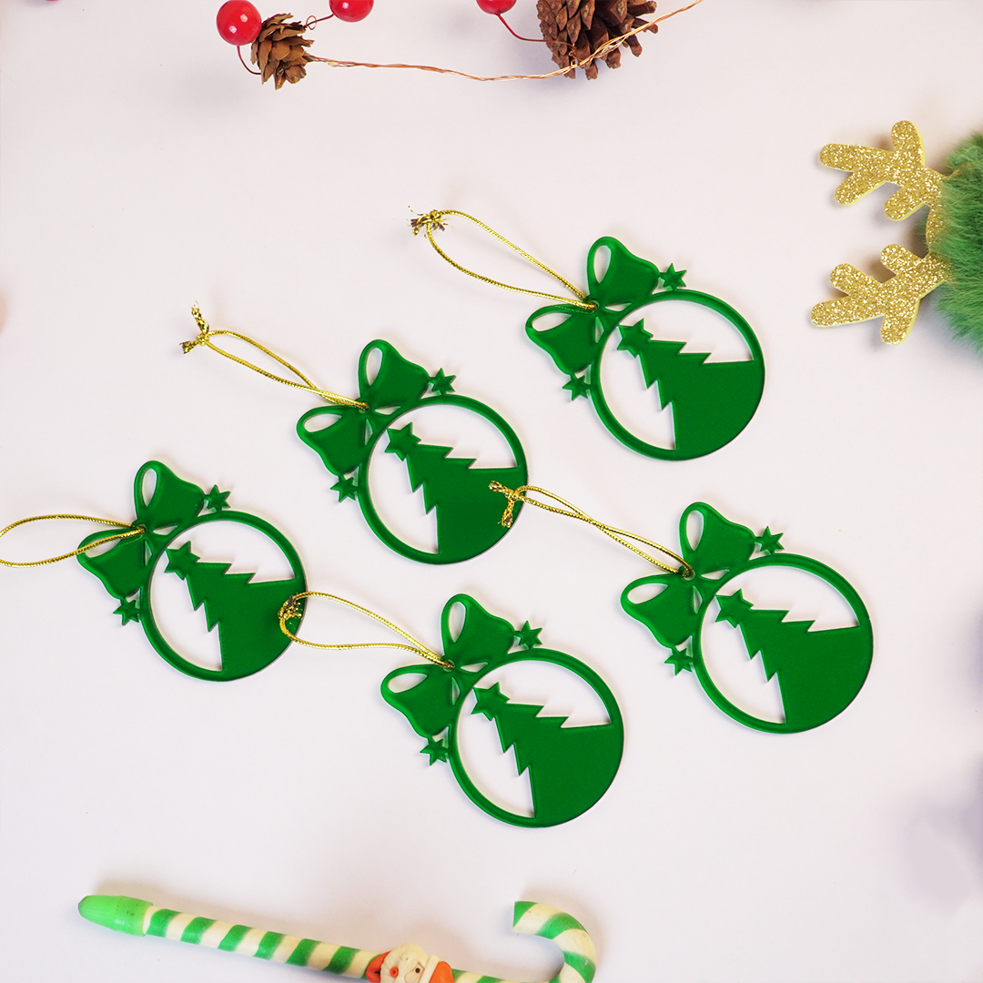 Set-2 Christmas Tree Ornament Cutouts – Green