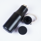 Premium Black Insulated Water Bottle with Carry Handle
