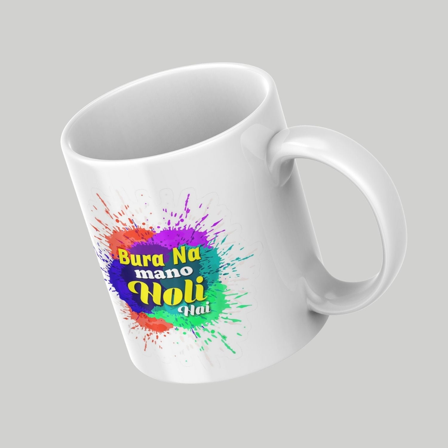 Bura Na Mano Holi Hai Printed Ceramic Mug – Colorful Holi Festival Gift Cup