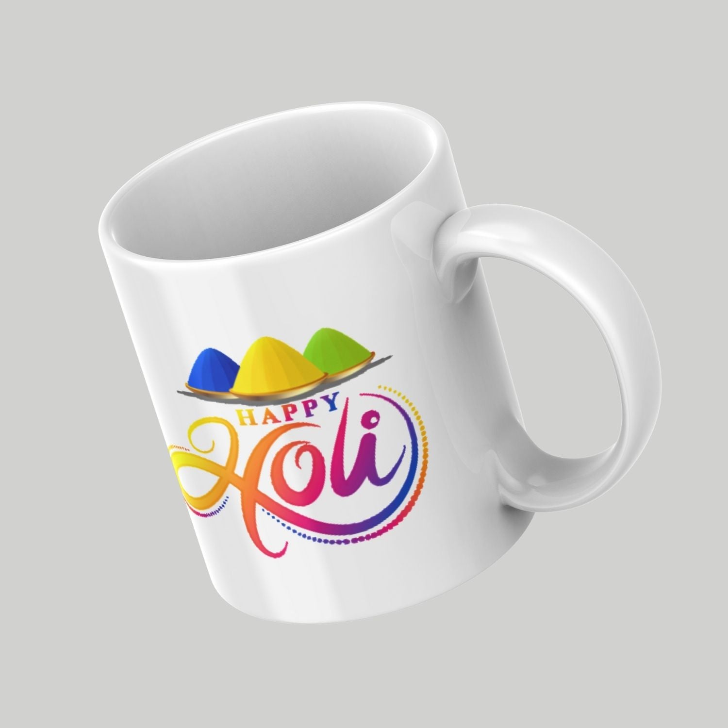 Happy Holi Printed Ceramic Mug – Colorful Festival Design Coffee & Tea Cup | Perfect Holi Gift for Friends, Family & Office