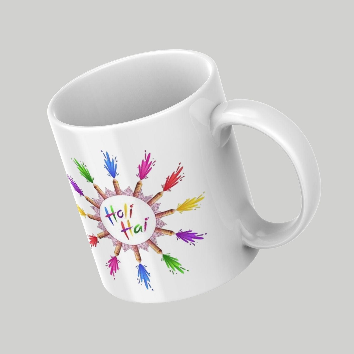 Colorful Holi Hai Festive Ceramic Mug – Vibrant Holi Gift Coffee Cup for Friends, Family & Office