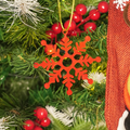 Set-2 Christmas Snowflake Ornaments – Red Hanging Decorations for Tree