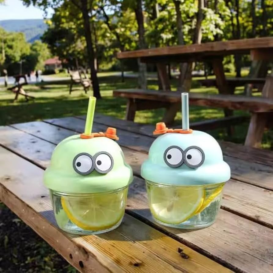 Cute Cartoon Cup with Straw for Kids & Adults | Reusable Sipper Cup | Fun Drinking Cup for Home, Office & Gifts