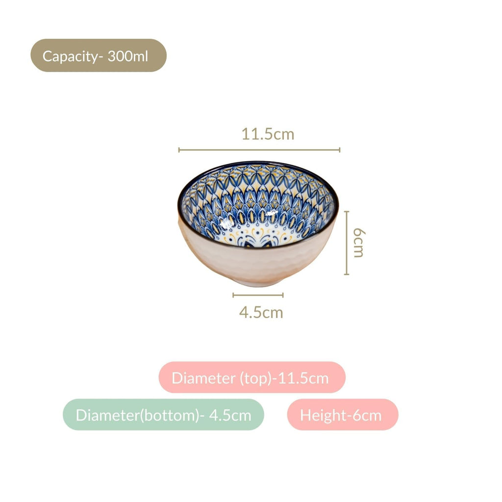 Ceramic Bowl Set – Hand-Painted Blue & White Decorative Bowls